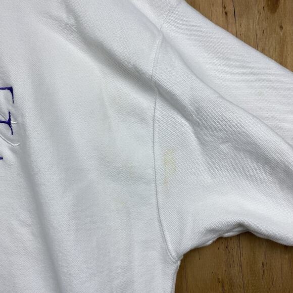 Vintage 90s LA Loving GOLF Sweatshirt XL White Purple USA Made Embroidered - Picture 5 of 12